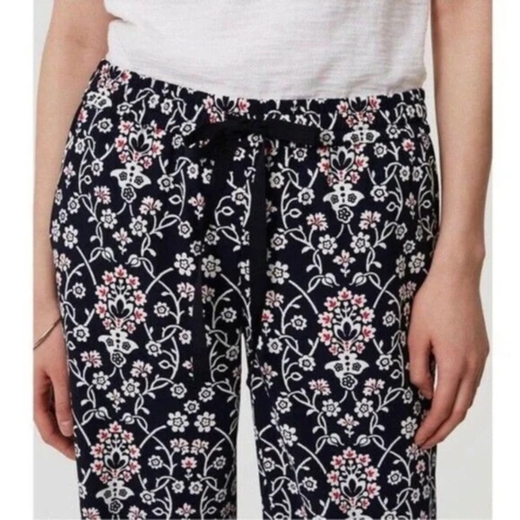 LOFT Pants - Loft Blue Floral Wide Leg Pant Size XL